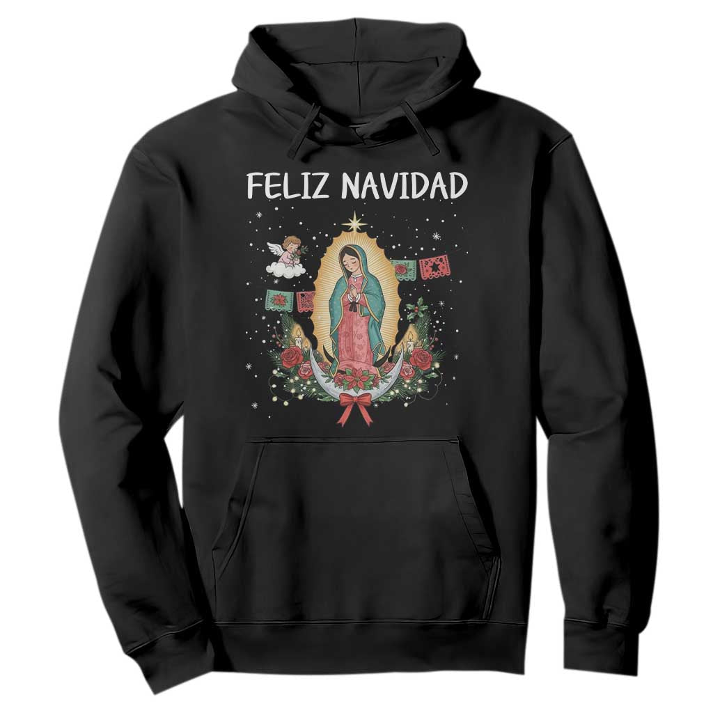 Our Lady of Guadalupe Christmas Hoodie Feliz Navidad TS14 Black Print Your Wear