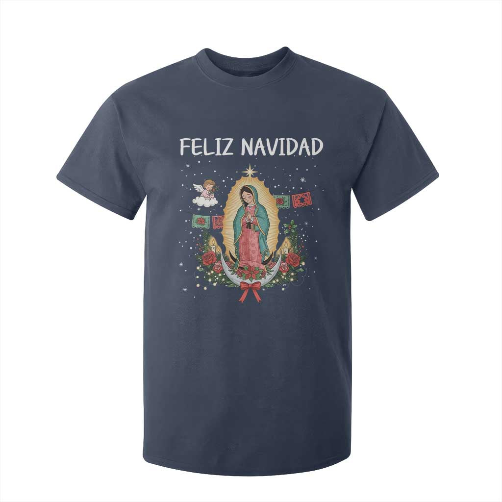 Our Lady of Guadalupe Christmas T Shirt For Kid Feliz Navidad TS14 Navy Print Your Wear
