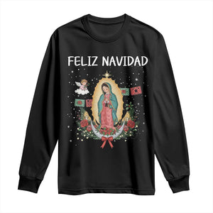 Our Lady of Guadalupe Christmas Long Sleeve Shirt Feliz Navidad TS14 Black Print Your Wear