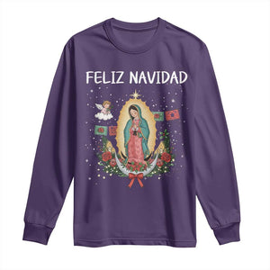 Our Lady of Guadalupe Christmas Long Sleeve Shirt Feliz Navidad TS14 Purple Print Your Wear