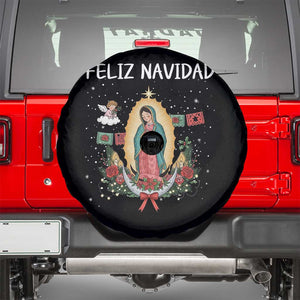 Our Lady of Guadalupe Christmas Spare Tire Cover Feliz Navidad TS14 Black Print Your Wear