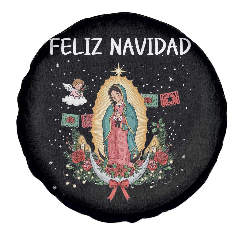 Our Lady of Guadalupe Christmas Spare Tire Cover Feliz Navidad TS14 Print Your Wear