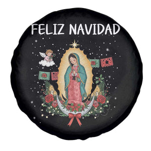Our Lady of Guadalupe Christmas Spare Tire Cover Feliz Navidad TS14 Print Your Wear