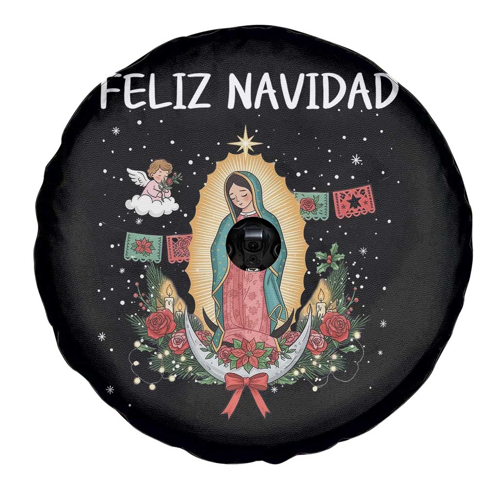 Our Lady of Guadalupe Christmas Spare Tire Cover Feliz Navidad TS14 Print Your Wear
