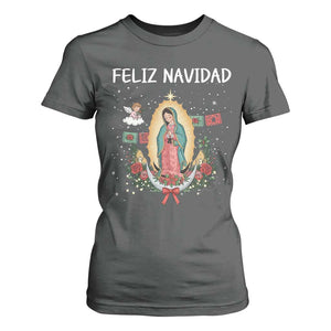 Our Lady of Guadalupe Christmas T Shirt For Women Feliz Navidad TS14 Dark Heather Print Your Wear