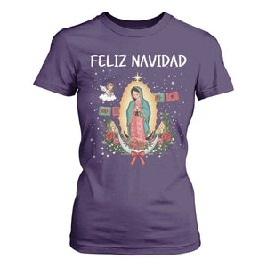 Our Lady of Guadalupe Christmas T Shirt For Women Feliz Navidad TS14 Purple Print Your Wear
