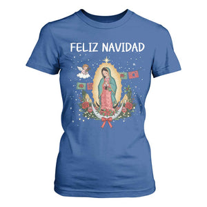 Our Lady of Guadalupe Christmas T Shirt For Women Feliz Navidad TS14 Royal Blue Print Your Wear