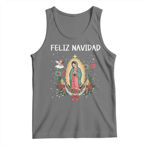 Our Lady of Guadalupe Christmas Tank Top Feliz Navidad TS14 Black Heather Print Your Wear
