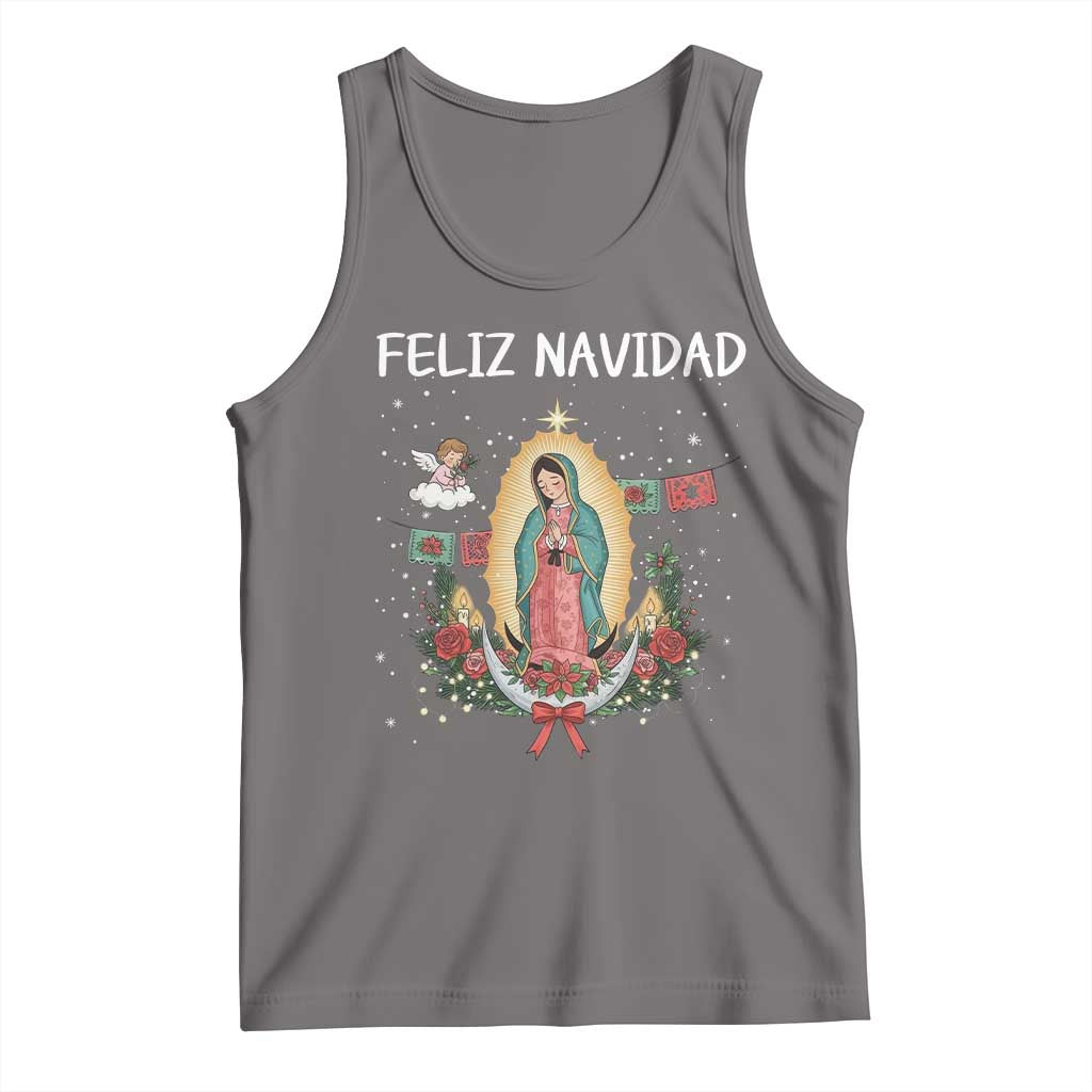 Our Lady of Guadalupe Christmas Tank Top Feliz Navidad TS14 Deep Heather Print Your Wear