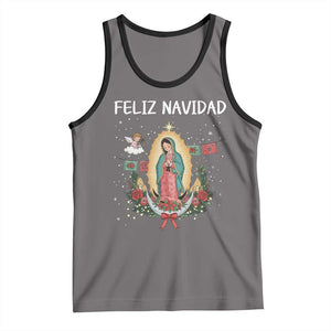Our Lady of Guadalupe Christmas Tank Top Feliz Navidad TS14 Deep Heather Black Print Your Wear