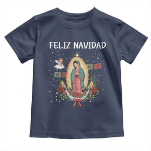 Our Lady of Guadalupe Christmas Toddler T Shirt Feliz Navidad TS14 Navy Print Your Wear