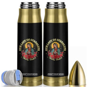 Virgen De Guadalupe Catholic Bullet Tumbler Our Lady Of Guadalupe TS14 Black Print Your Wear