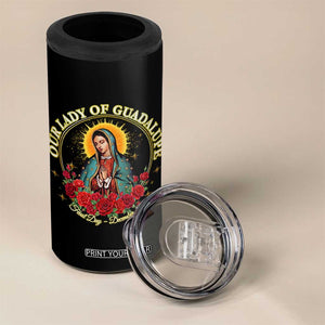 Virgen De Guadalupe Catholic 4 in 1 Can Cooler Tumbler Our Lady Of Guadalupe TS14 Print Your Wear