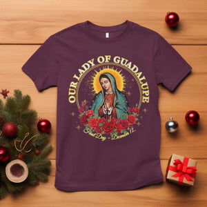 Virgen De Guadalupe Catholic T Shirt Our Lady Of Guadalupe TS14 Maroon Print Your Wear