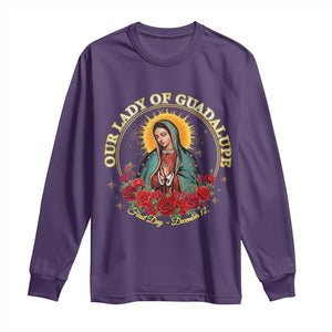 Virgen De Guadalupe Catholic Long Sleeve Shirt Our Lady Of Guadalupe TS14 Purple Print Your Wear