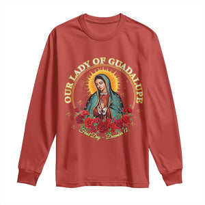 Virgen De Guadalupe Catholic Long Sleeve Shirt Our Lady Of Guadalupe TS14 Red Print Your Wear