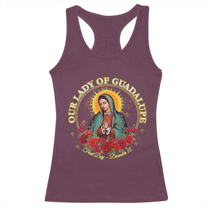 Virgen De Guadalupe Catholic Racerback Tank Top Our Lady Of Guadalupe TS14 Maroon Print Your Wear