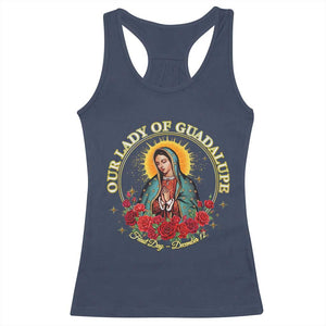 Virgen De Guadalupe Catholic Racerback Tank Top Our Lady Of Guadalupe TS14 Navy Print Your Wear