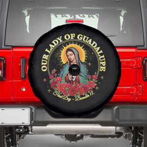 Virgen De Guadalupe Catholic Spare Tire Cover Our Lady Of Guadalupe TS14 Black Print Your Wear