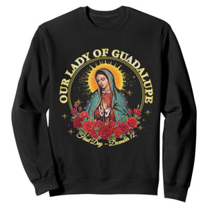 Virgen De Guadalupe Catholic Sweatshirt Our Lady Of Guadalupe TS14 Black Print Your Wear