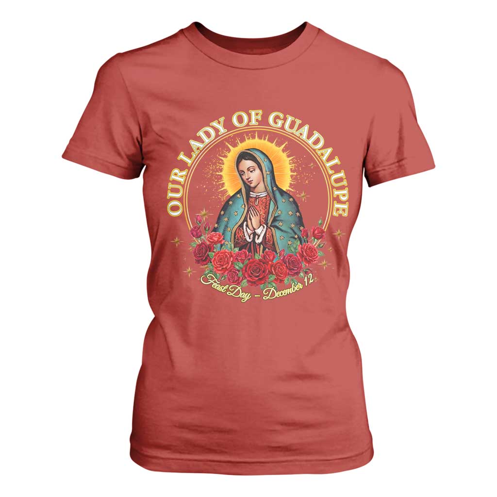 Virgen De Guadalupe Catholic T Shirt For Women Our Lady Of Guadalupe TS14 Red Print Your Wear