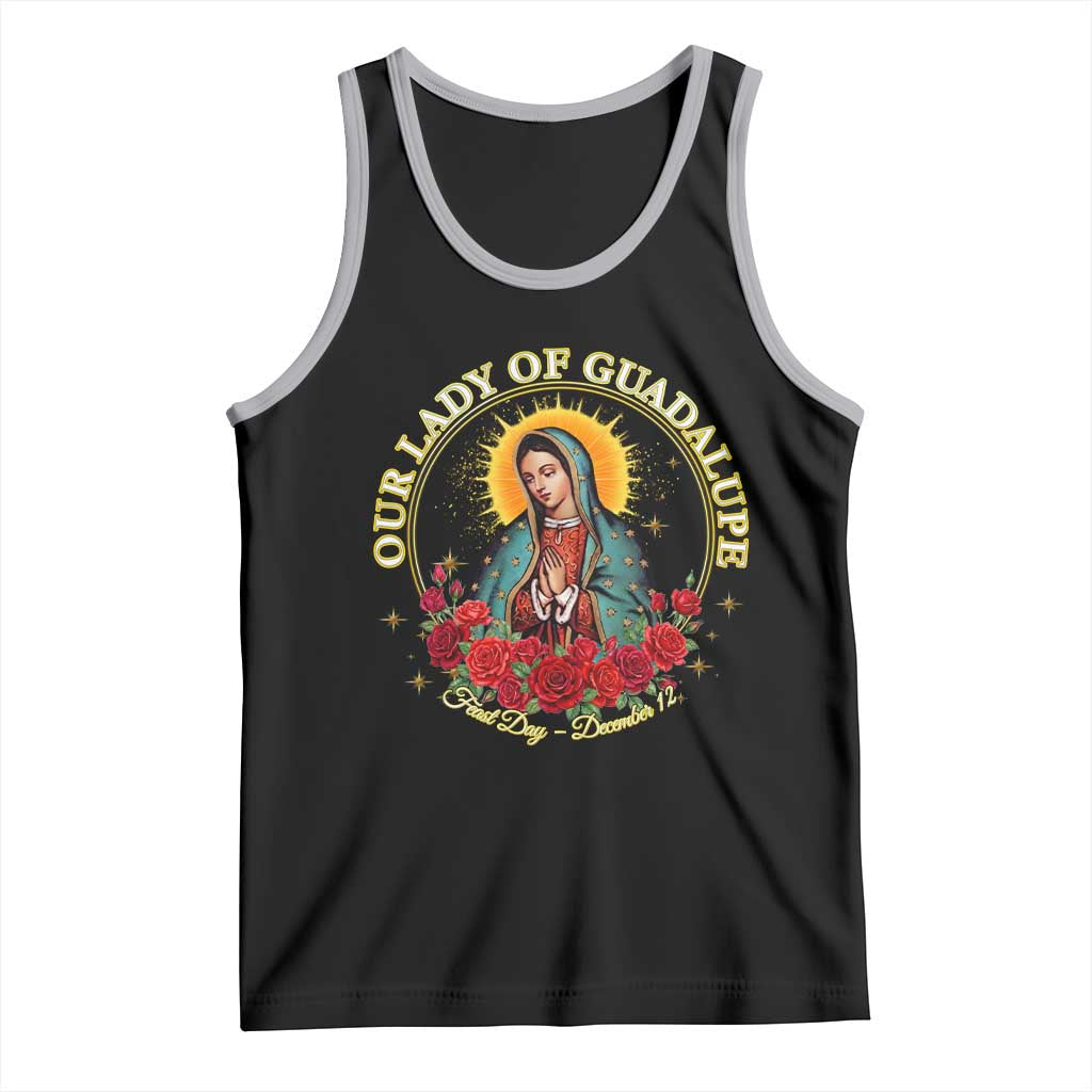 Virgen De Guadalupe Catholic Tank Top Our Lady Of Guadalupe TS14 Black Athletic Heather Print Your Wear