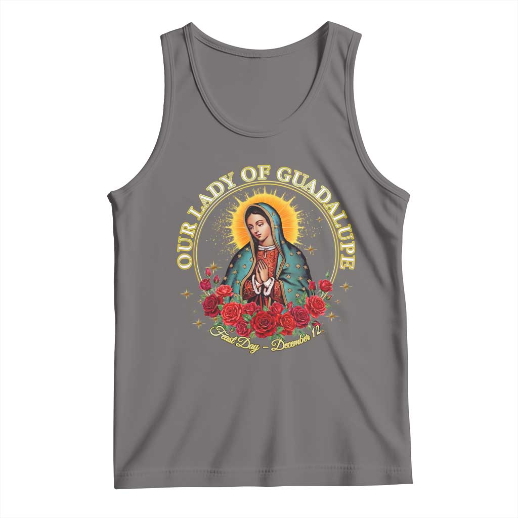 Virgen De Guadalupe Catholic Tank Top Our Lady Of Guadalupe TS14 Deep Heather Print Your Wear