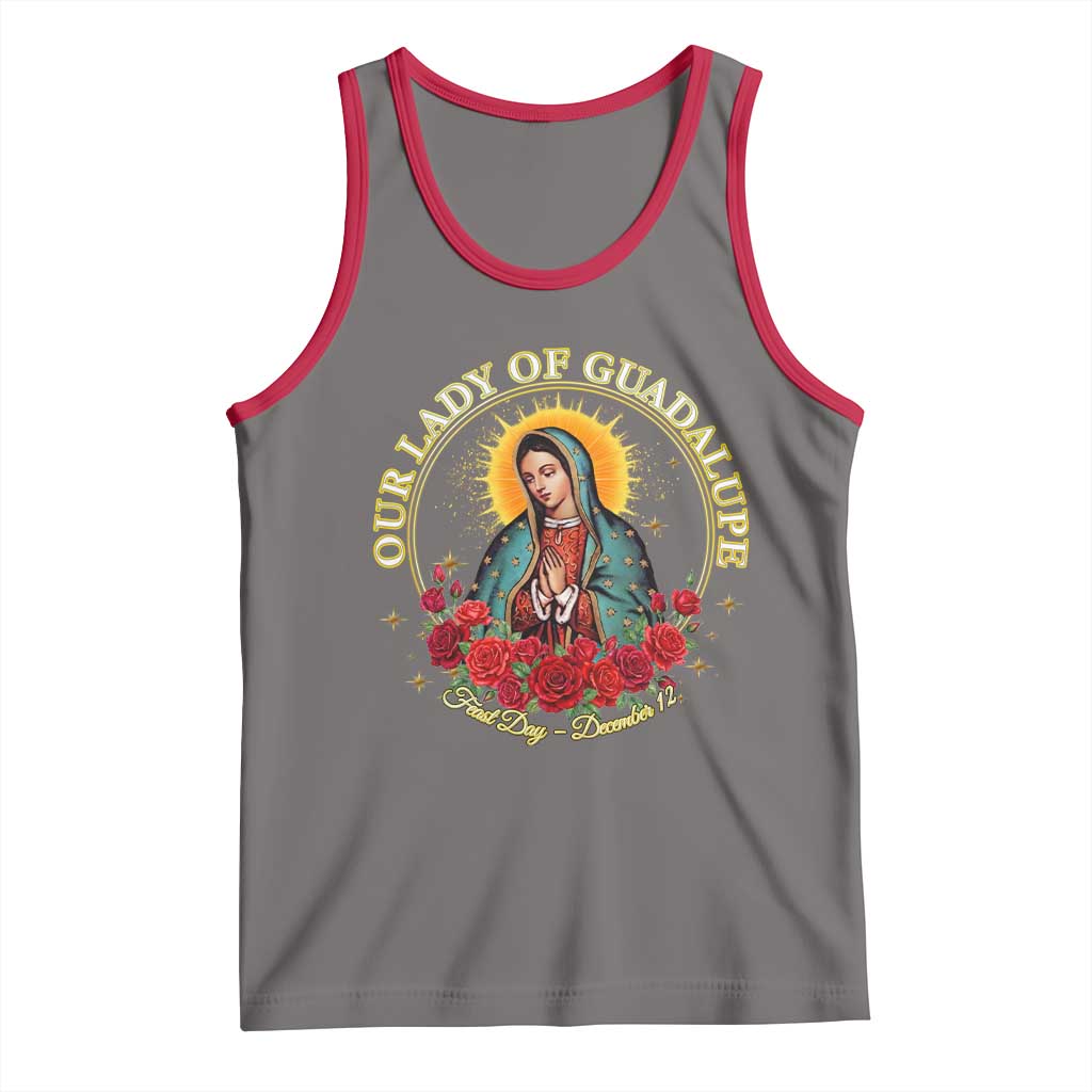 Virgen De Guadalupe Catholic Tank Top Our Lady Of Guadalupe TS14 Deep Heather Red Print Your Wear