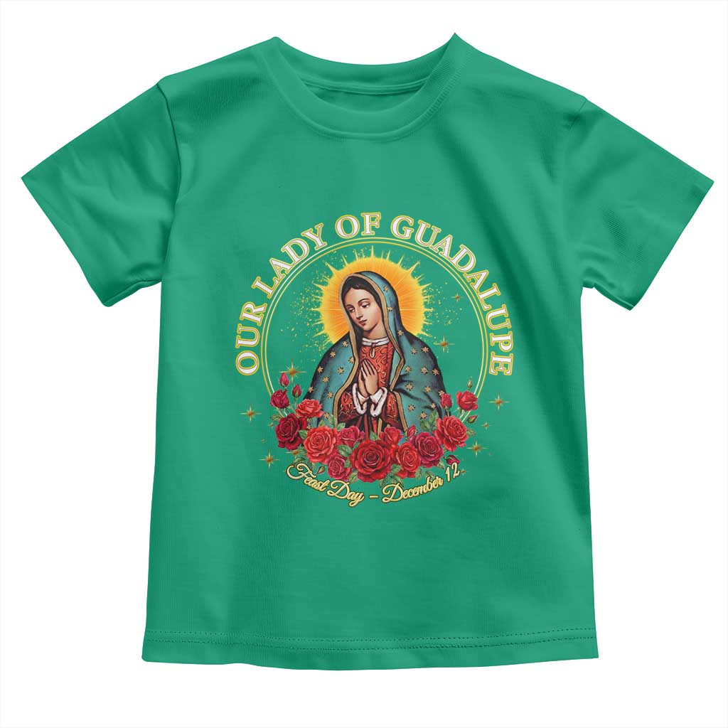 Virgen De Guadalupe Catholic Toddler T Shirt Our Lady Of Guadalupe TS14 Irish Green Print Your Wear