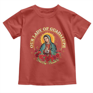 Virgen De Guadalupe Catholic Toddler T Shirt Our Lady Of Guadalupe TS14 Red Print Your Wear