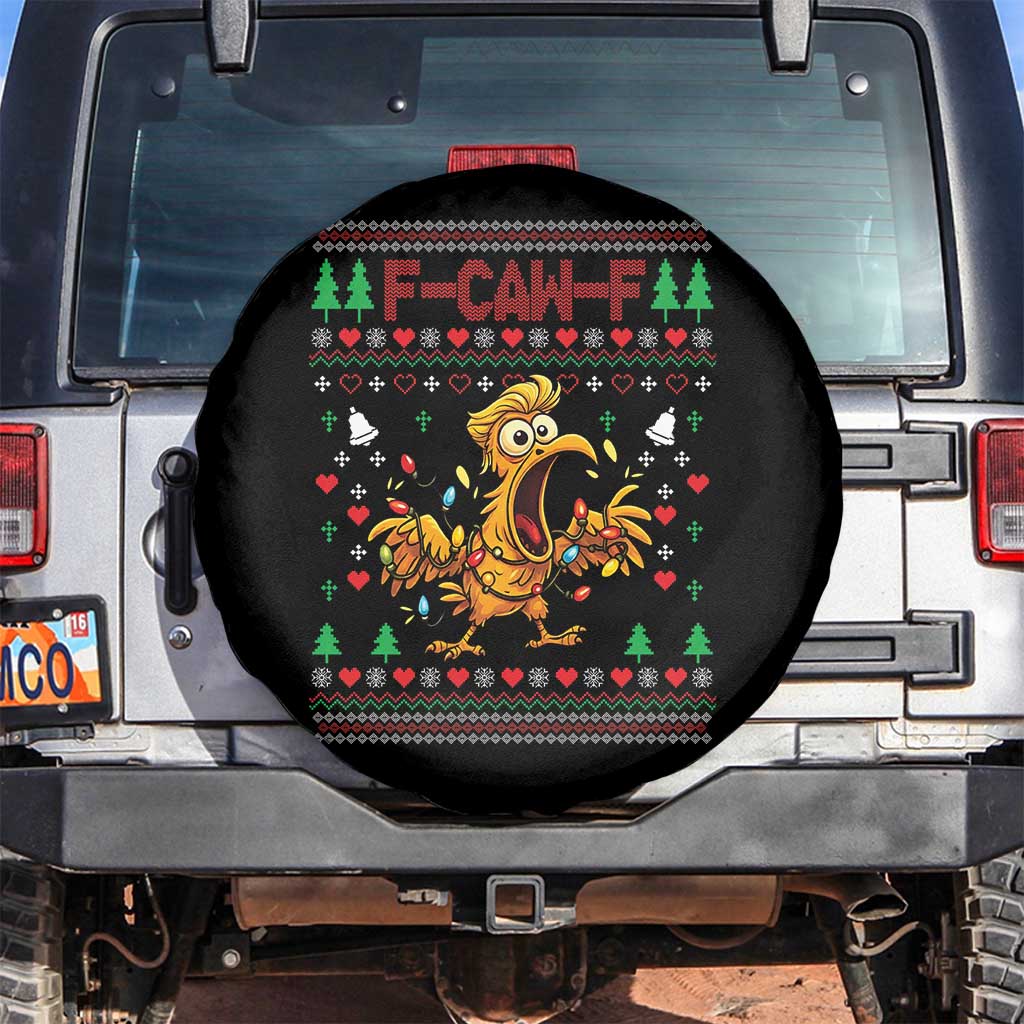 Funny Trump Chicken F Caw F Christmas Spare Tire Cover TS14 No hole Black Print Your Wear