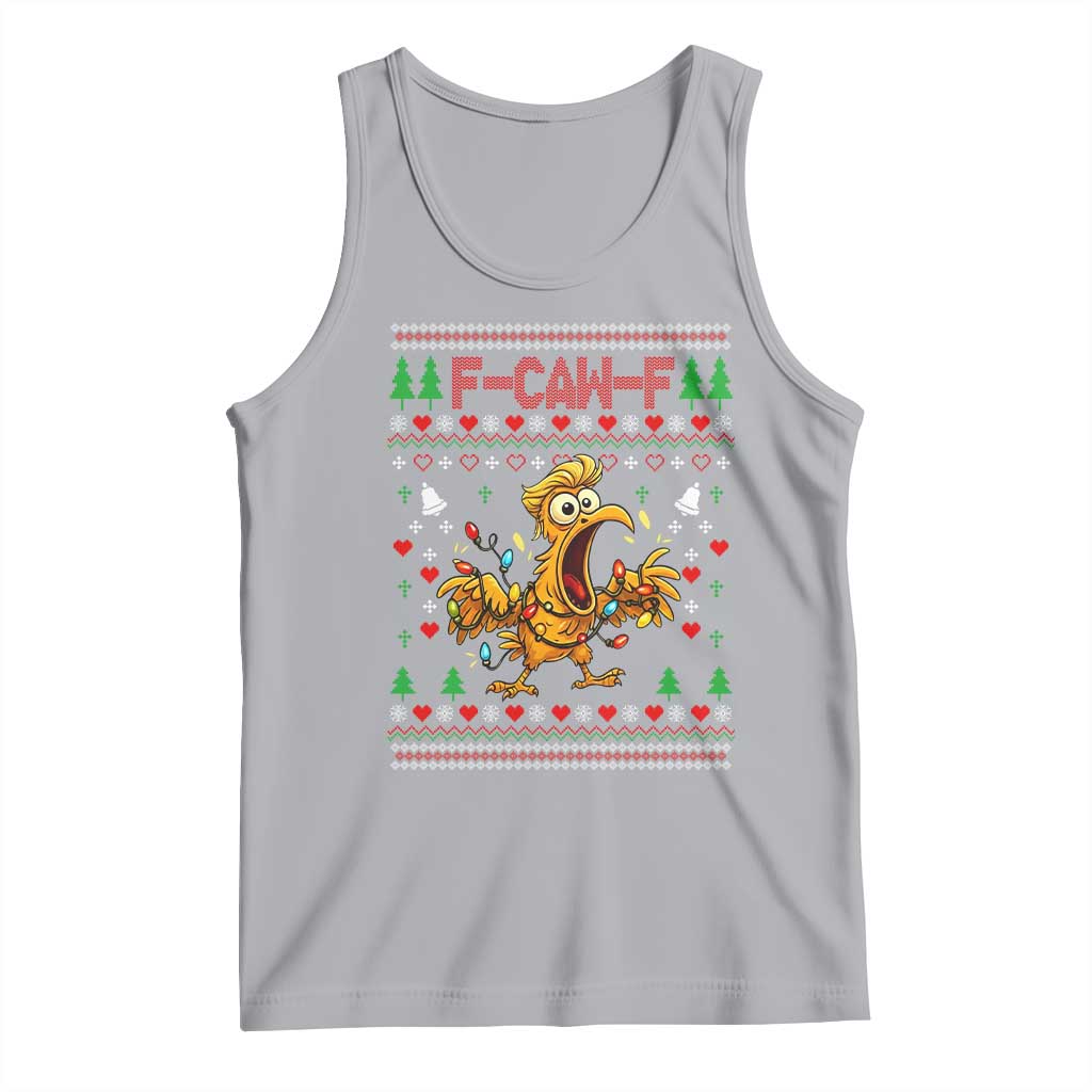 Funny Trump Chicken F Caw F Christmas Tank Top TS14 Athletic Heather Print Your Wear
