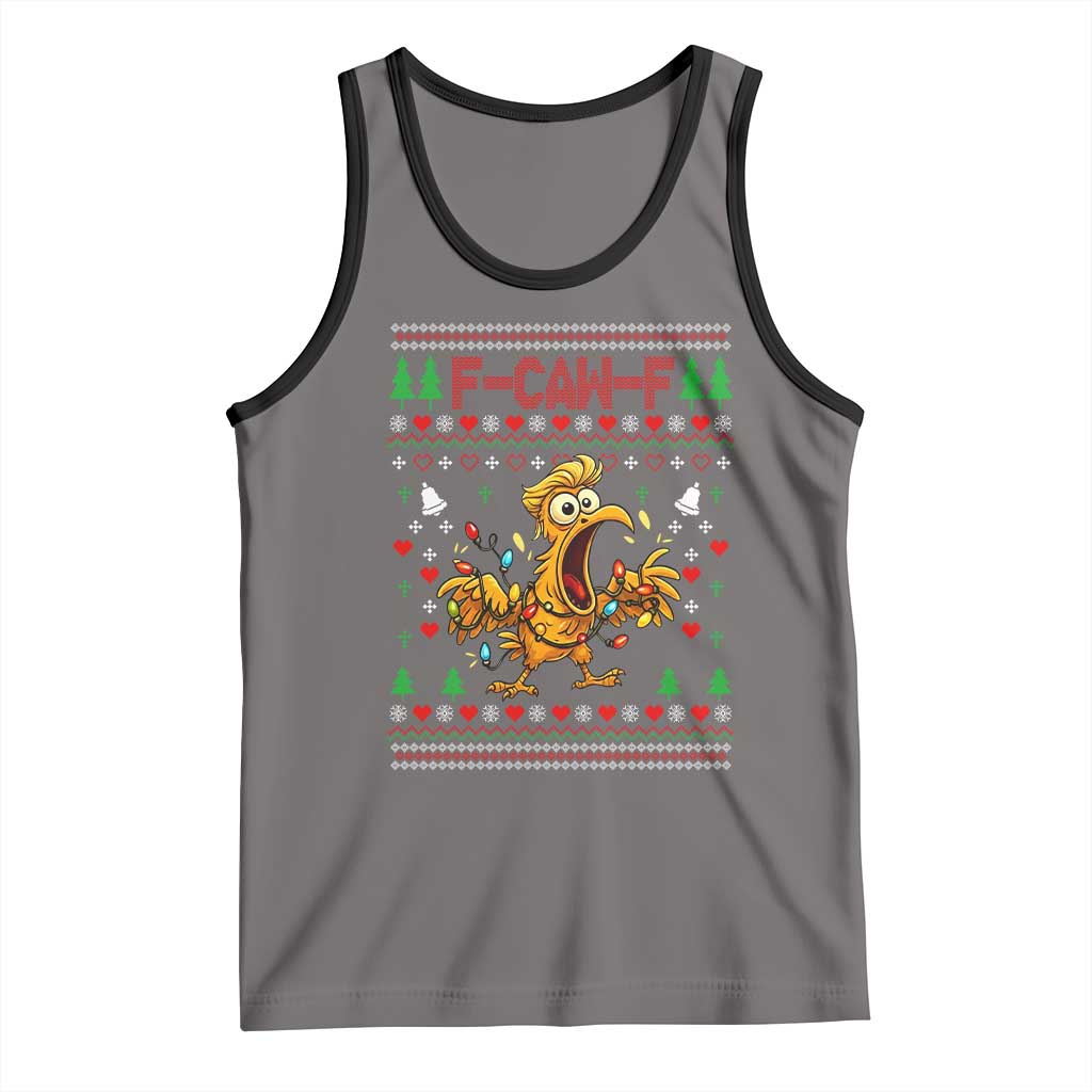 Funny Trump Chicken F Caw F Christmas Tank Top TS14 Deep Heather Black Print Your Wear