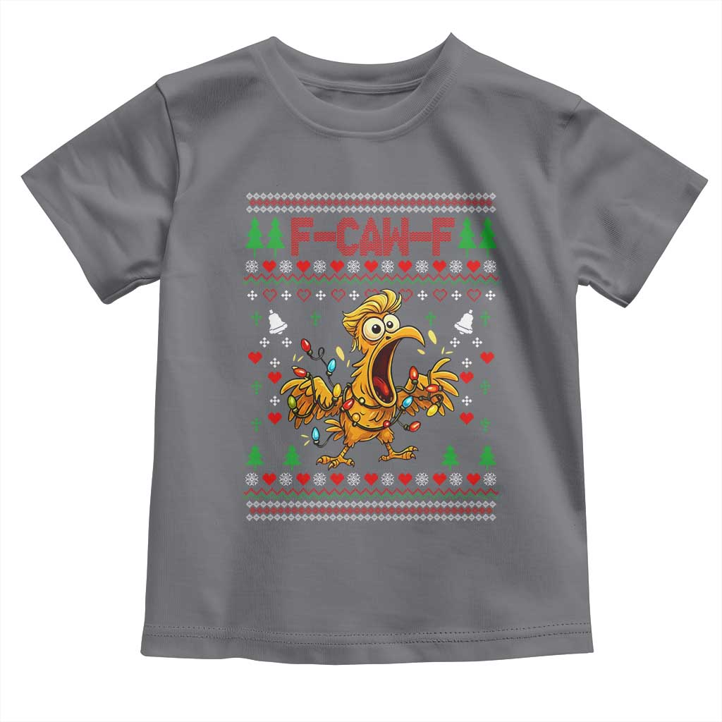 Funny Trump Chicken F Caw F Christmas Toddler T Shirt TS14 Charcoal Print Your Wear