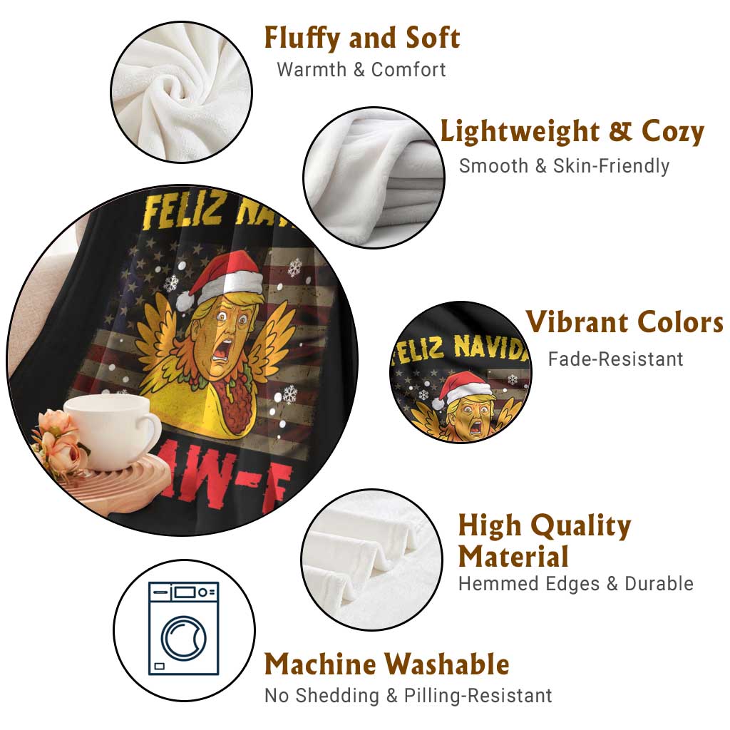 Funny Taco Trump F-Caw-F Christmas Throw Blanket Feliz Navidad TS14 Print Your Wear