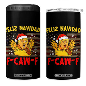 Funny Taco Trump F-Caw-F Christmas 4 in 1 Can Cooler Tumbler Feliz Navidad TS14 One Size: 16 oz Black Print Your Wear