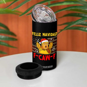Funny Taco Trump F-Caw-F Christmas 4 in 1 Can Cooler Tumbler Feliz Navidad TS14 Print Your Wear