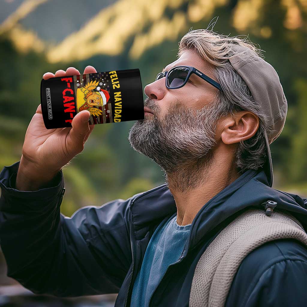 Funny Taco Trump F-Caw-F Christmas 4 in 1 Can Cooler Tumbler Feliz Navidad TS14 Print Your Wear