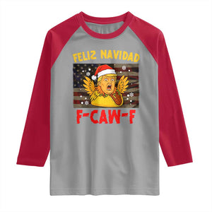 Funny Taco Trump F-Caw-F Christmas Raglan Shirt Feliz Navidad - Print Your Wear