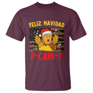 Funny Taco Trump F-Caw-F Christmas T Shirt Feliz Navidad TS14 Maroon Print Your Wear