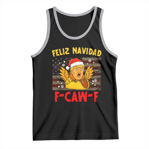 Funny Taco Trump F-Caw-F Christmas Tank Top Feliz Navidad TS14 Black Athletic Heather Print Your Wear