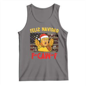 Funny Taco Trump F-Caw-F Christmas Tank Top Feliz Navidad TS14 Deep Heather Print Your Wear