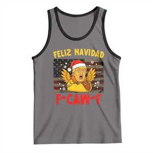 Funny Taco Trump F-Caw-F Christmas Tank Top Feliz Navidad TS14 Deep Heather Black Print Your Wear
