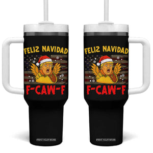 Funny Taco Trump F-Caw-F Christmas Tumbler With Handle Feliz Navidad TS14 One Size: 40 oz Black Print Your Wear