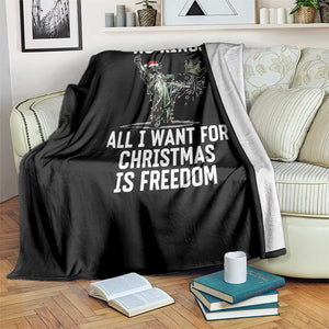 No Kings Throw Blanket All I Want For Christmas Is Freedom - Print Your Wear