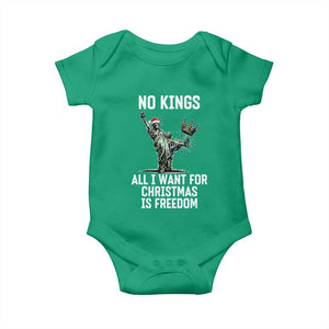 No Kings Baby Onesie All I Want For Christmas Is Freedom TS14 Irish Green Print Your Wear