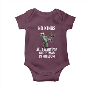 No Kings Baby Onesie All I Want For Christmas Is Freedom TS14 Maroon Print Your Wear