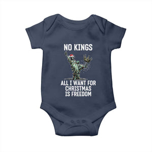 No Kings Baby Onesie All I Want For Christmas Is Freedom TS14 Navy Print Your Wear