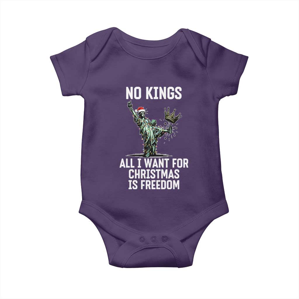 No Kings Baby Onesie All I Want For Christmas Is Freedom TS14 Purple Print Your Wear