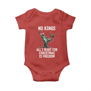 No Kings Baby Onesie All I Want For Christmas Is Freedom TS14 Red Print Your Wear